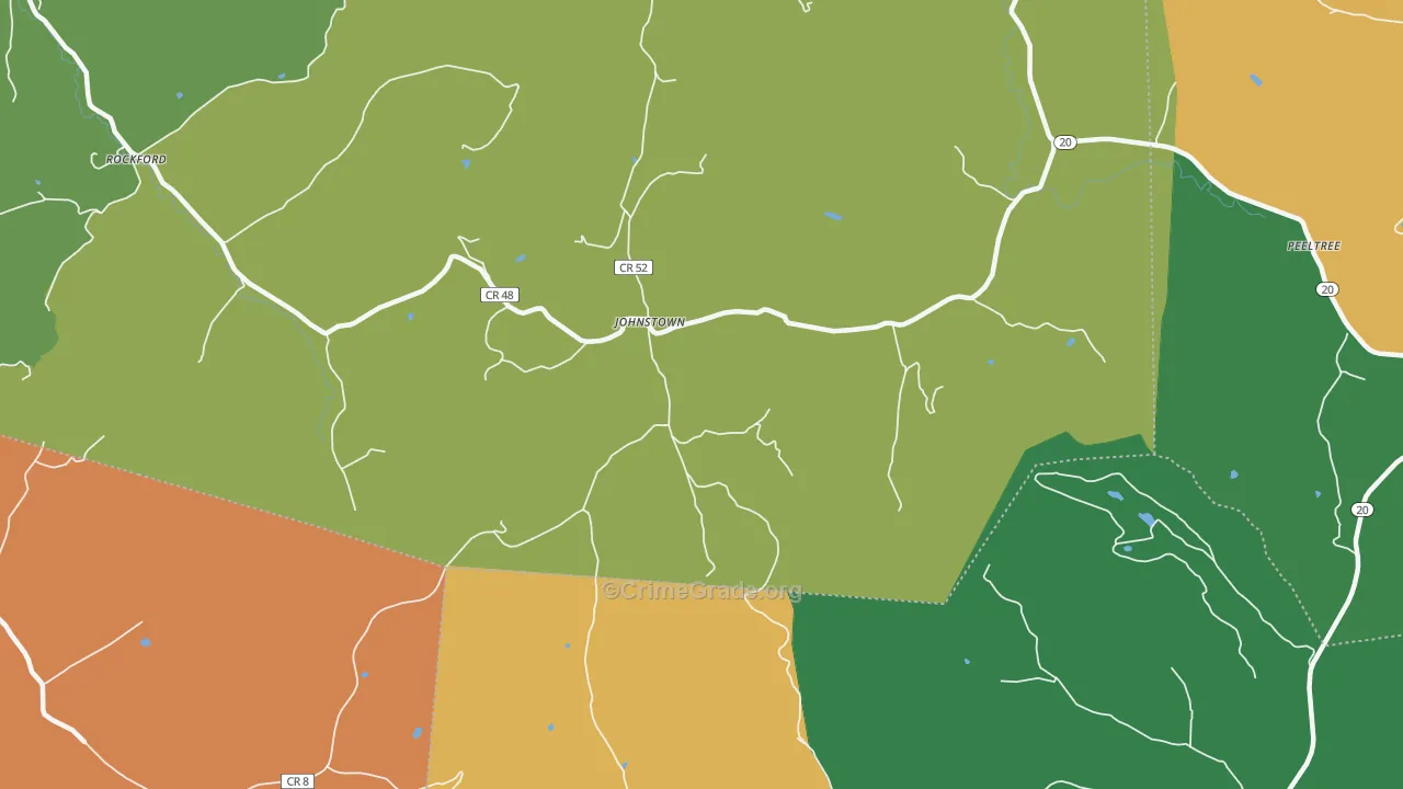 Johnstown, WV Map of Assault Rates