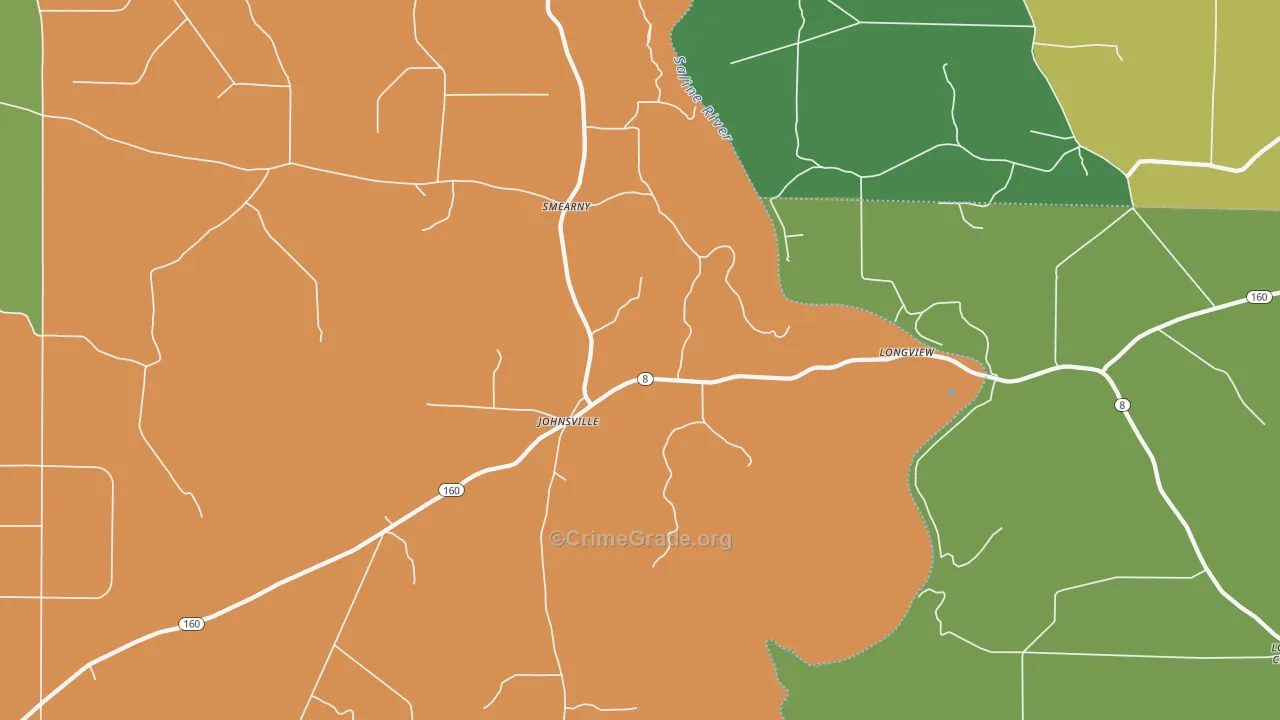 Johnsville, AR Map of Assault Rates