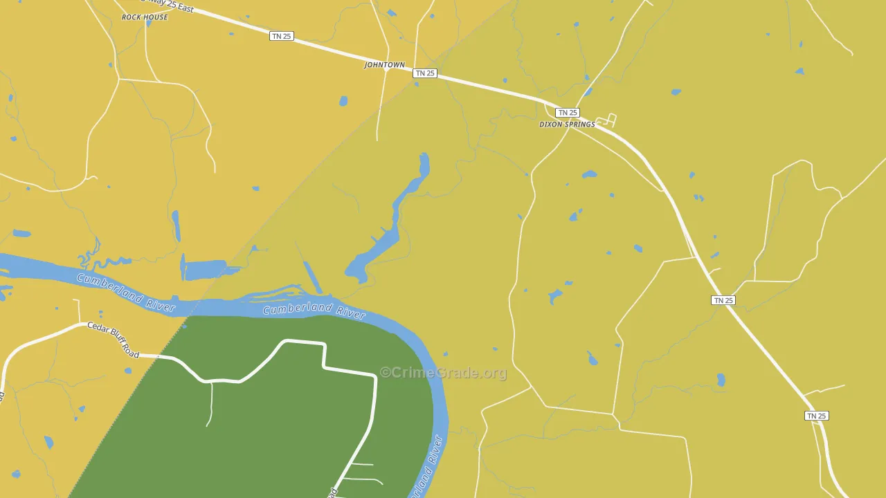 Johntown, TN Map of Assault Rates