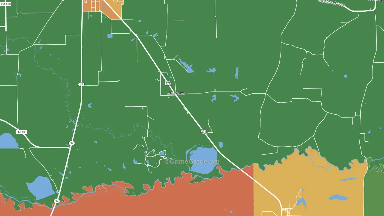 Johntown, TX Map of Assault Rates