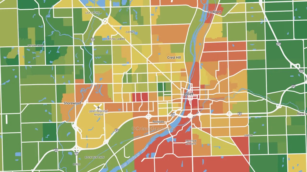 Joliet, IL Map of Assault Rates