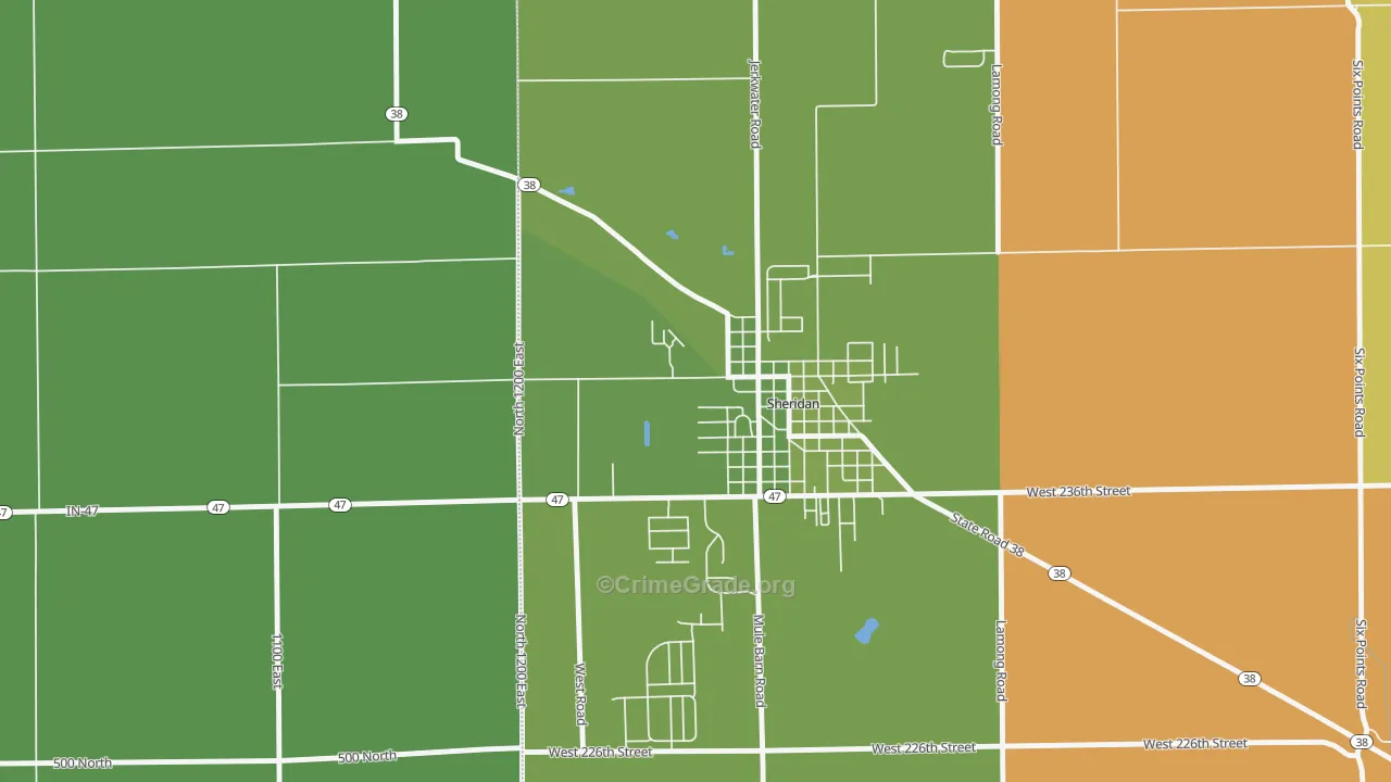 Jolietville, IN Map of Assault Rates