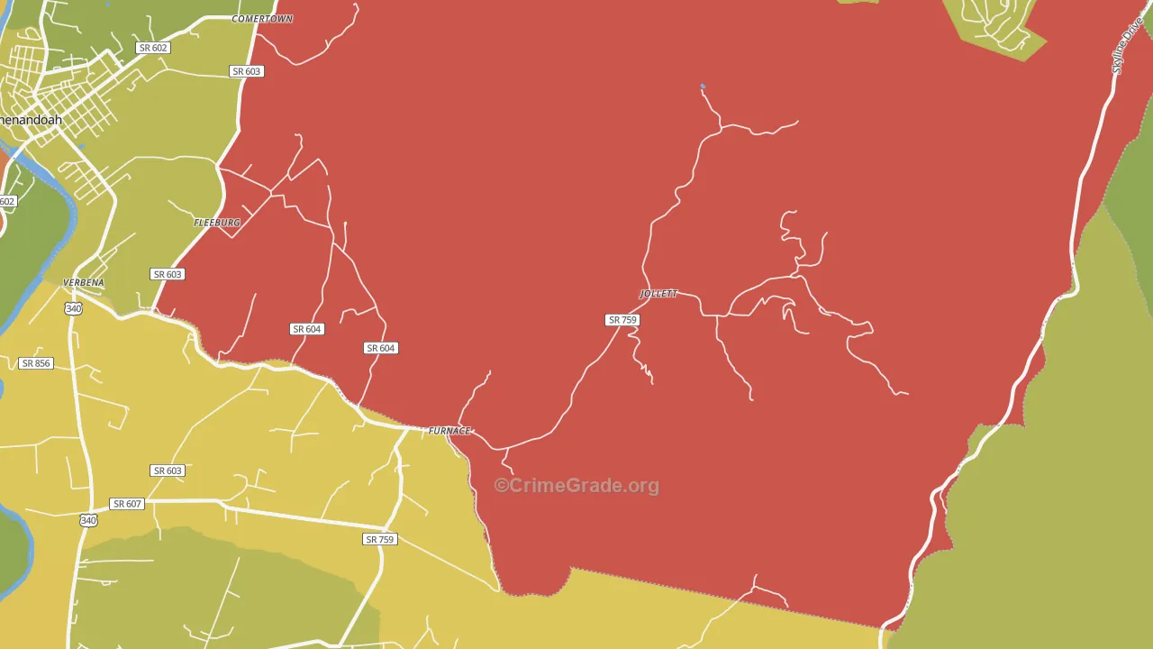 Jollett, VA Map of Assault Rates