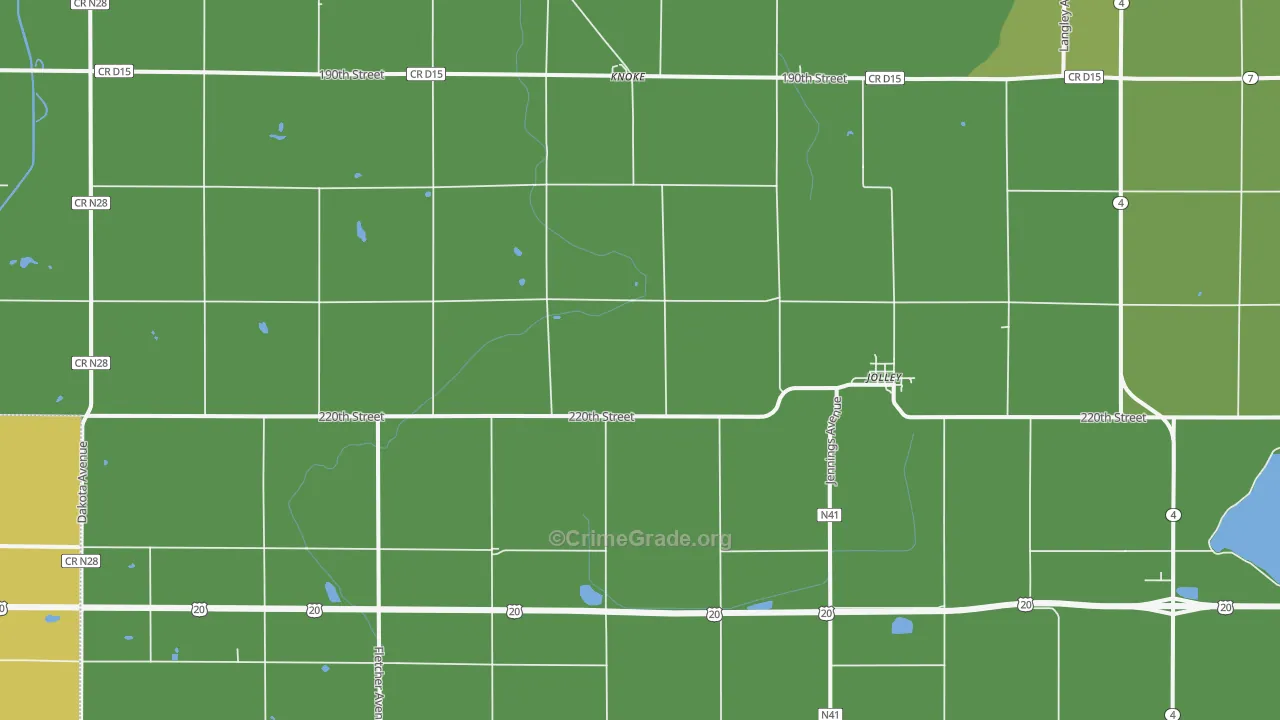 Jolley, IA Map of Assault Rates
