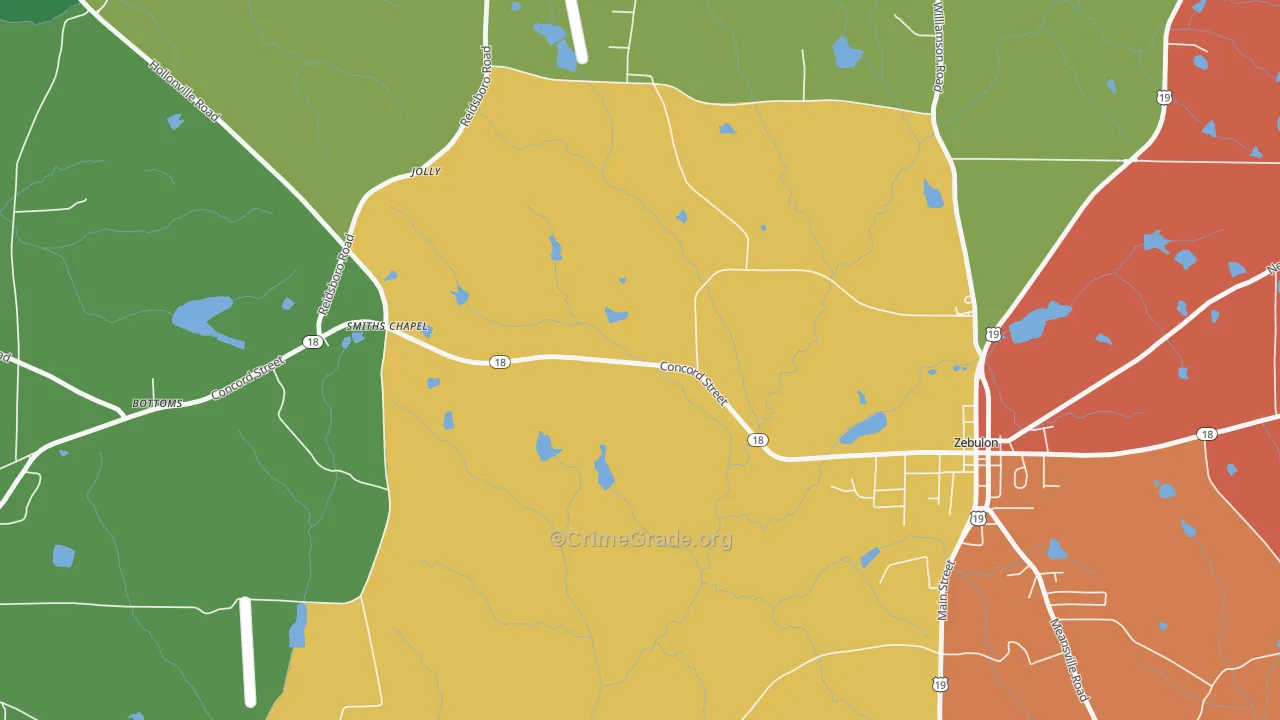 Jolly, GA Map of Assault Rates