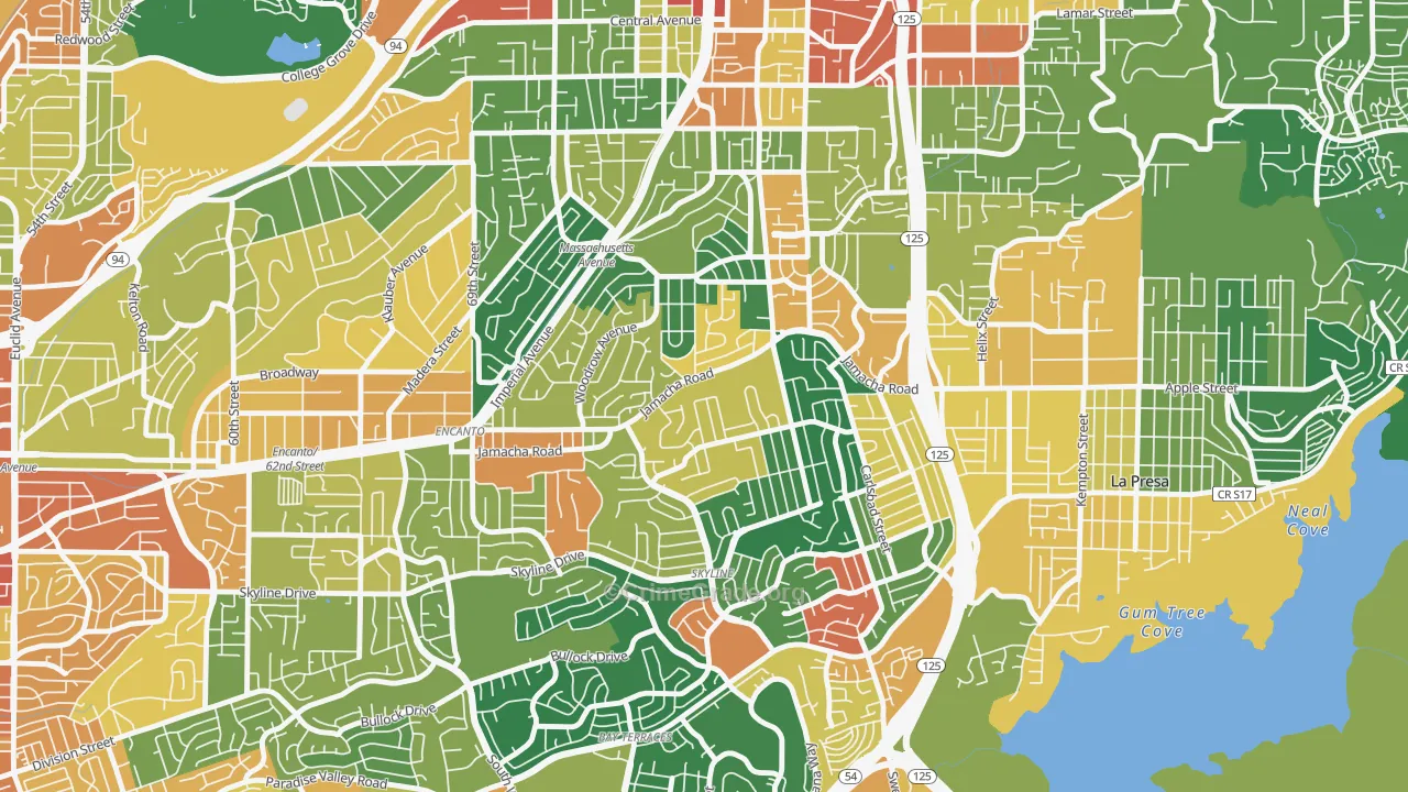 Jomacha-Lomita, San Diego, CA Map of Assault Rates