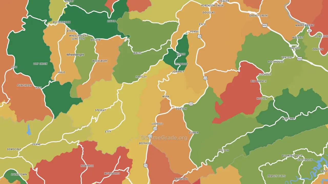 Jonancy, KY Map of Assault Rates