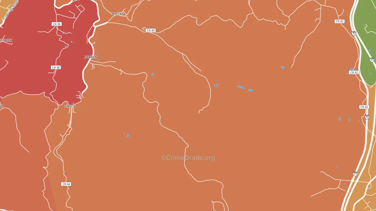 Jonben, WV Map of Assault Rates