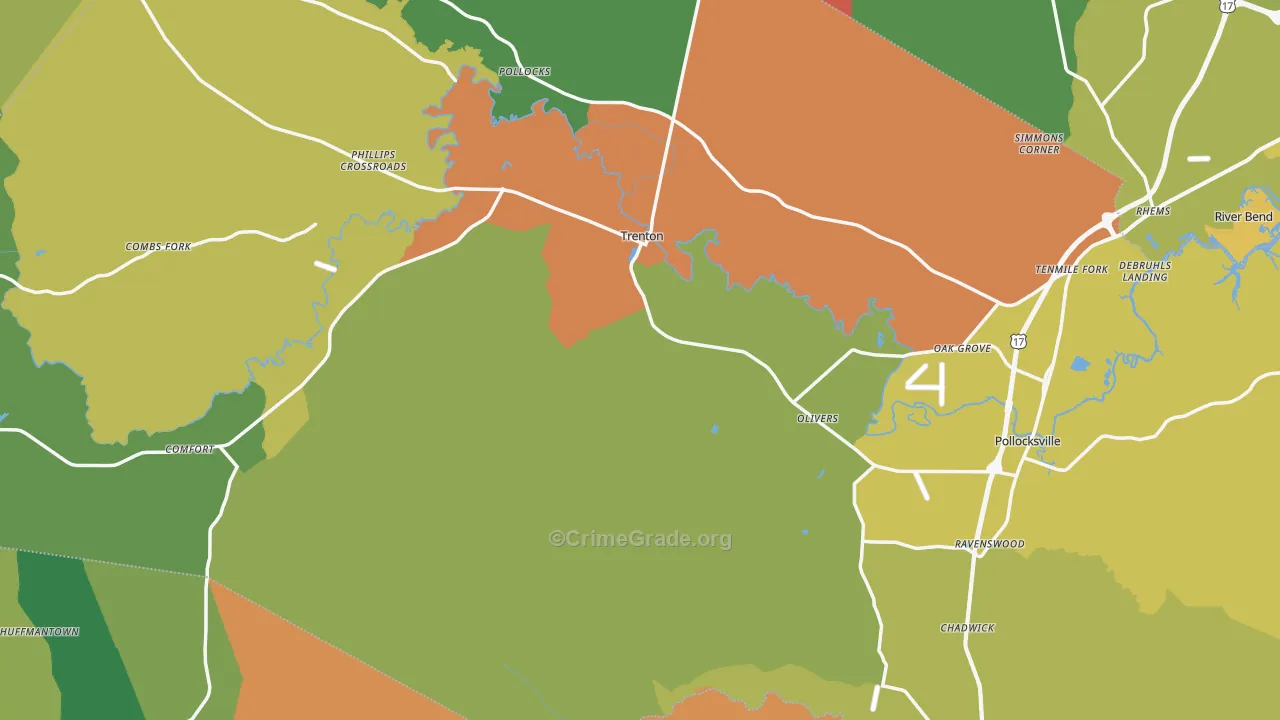 Jones County, NC Map of Assault Rates