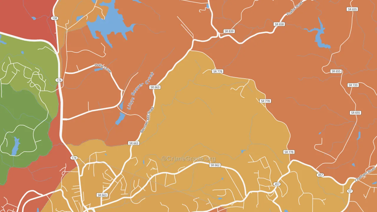 Jones Creek, VA Map of Assault Rates