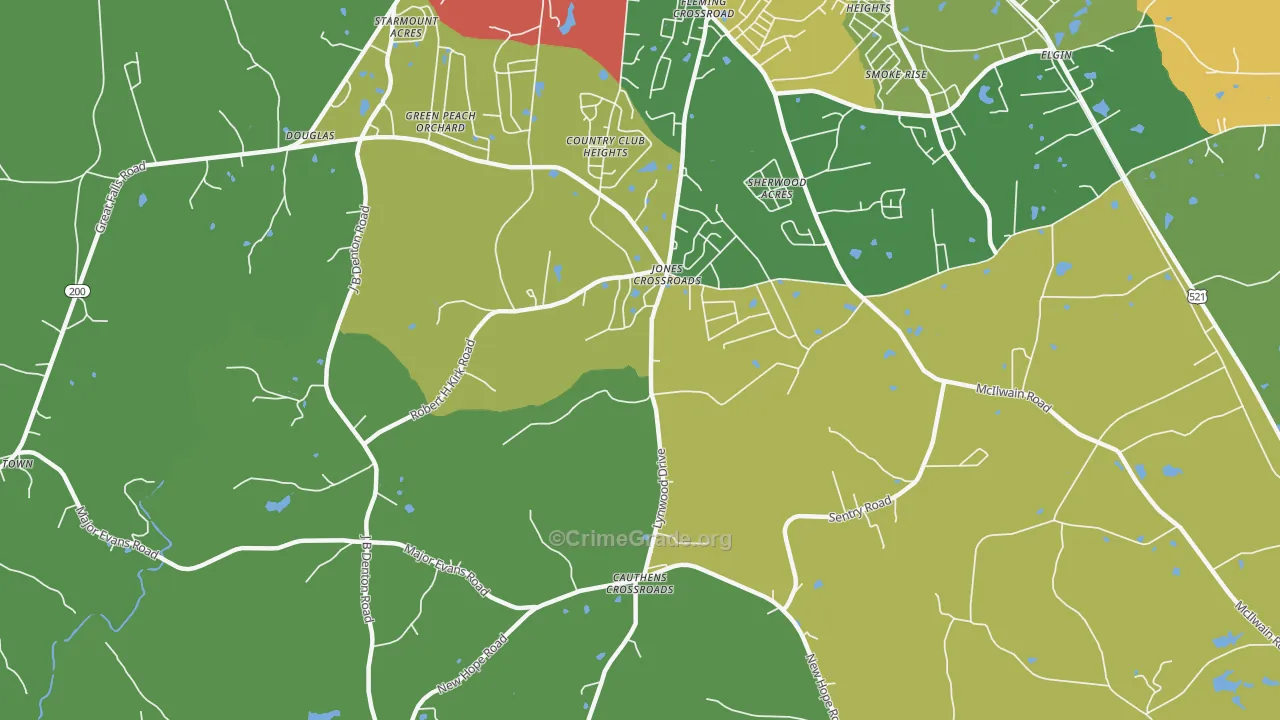 Jones Crossroads, SC Map of Assault Rates