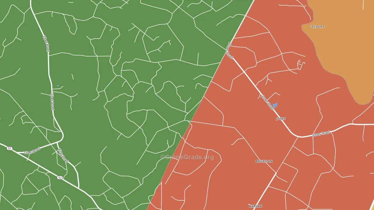Jones, GA Map of Assault Rates