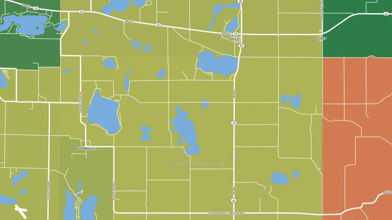 Jones, MI Map of Assault Rates