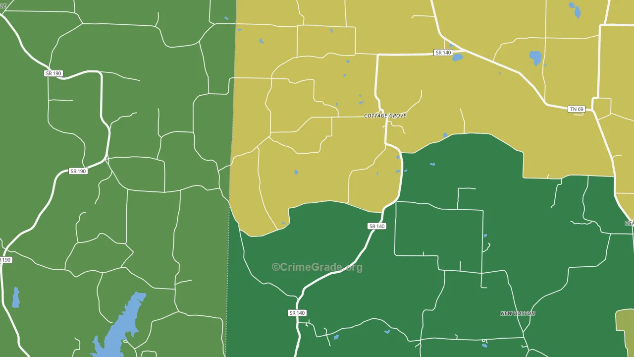 Jones Mill, TN Map of Assault Rates
