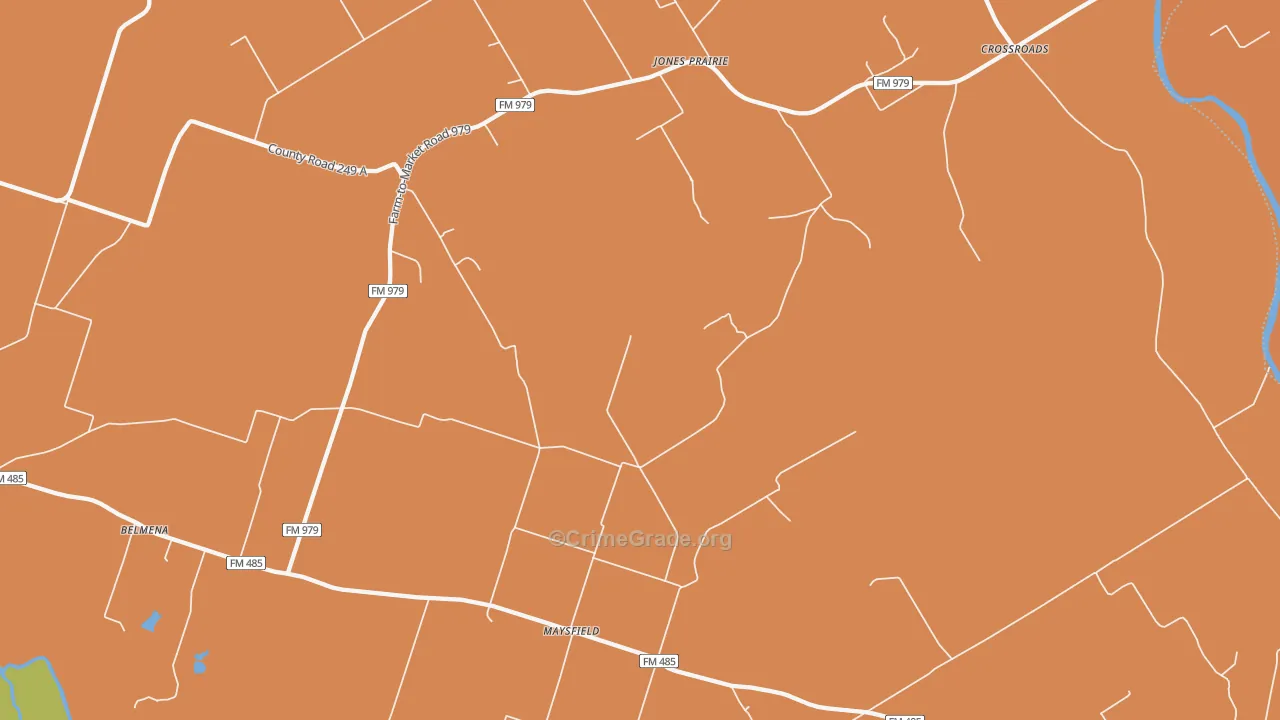 Jones Prairie, TX Map of Assault Rates