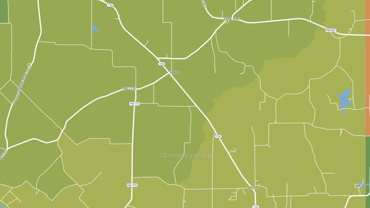 Jones, TX Map of Assault Rates