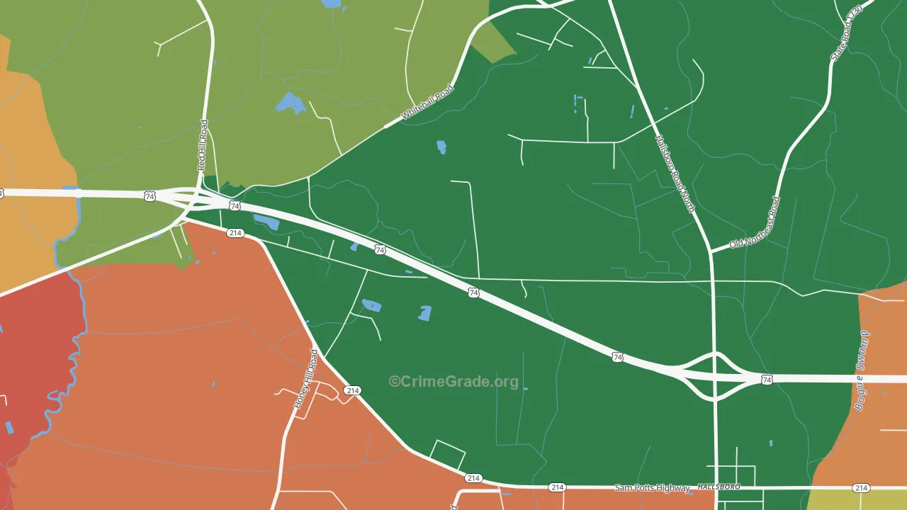 Jonesboro Crossing, NC Map of Assault Rates