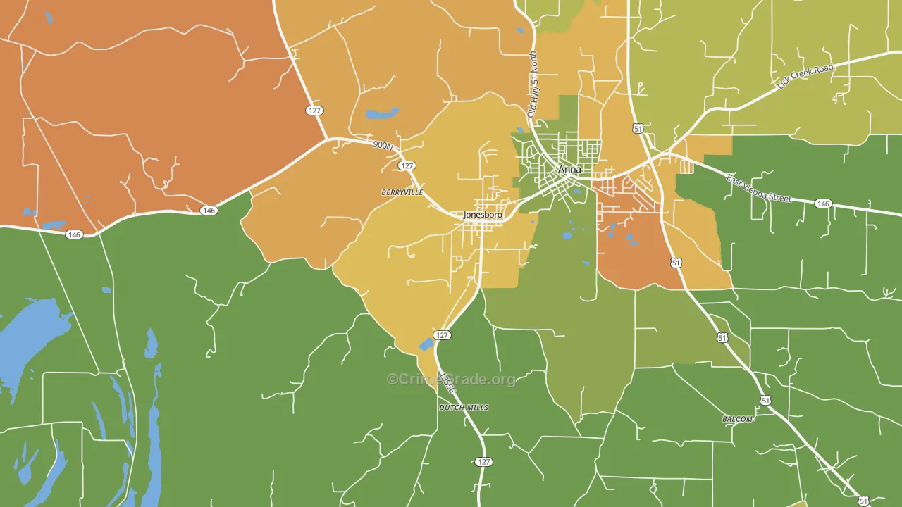 Jonesboro, IL Map of Assault Rates