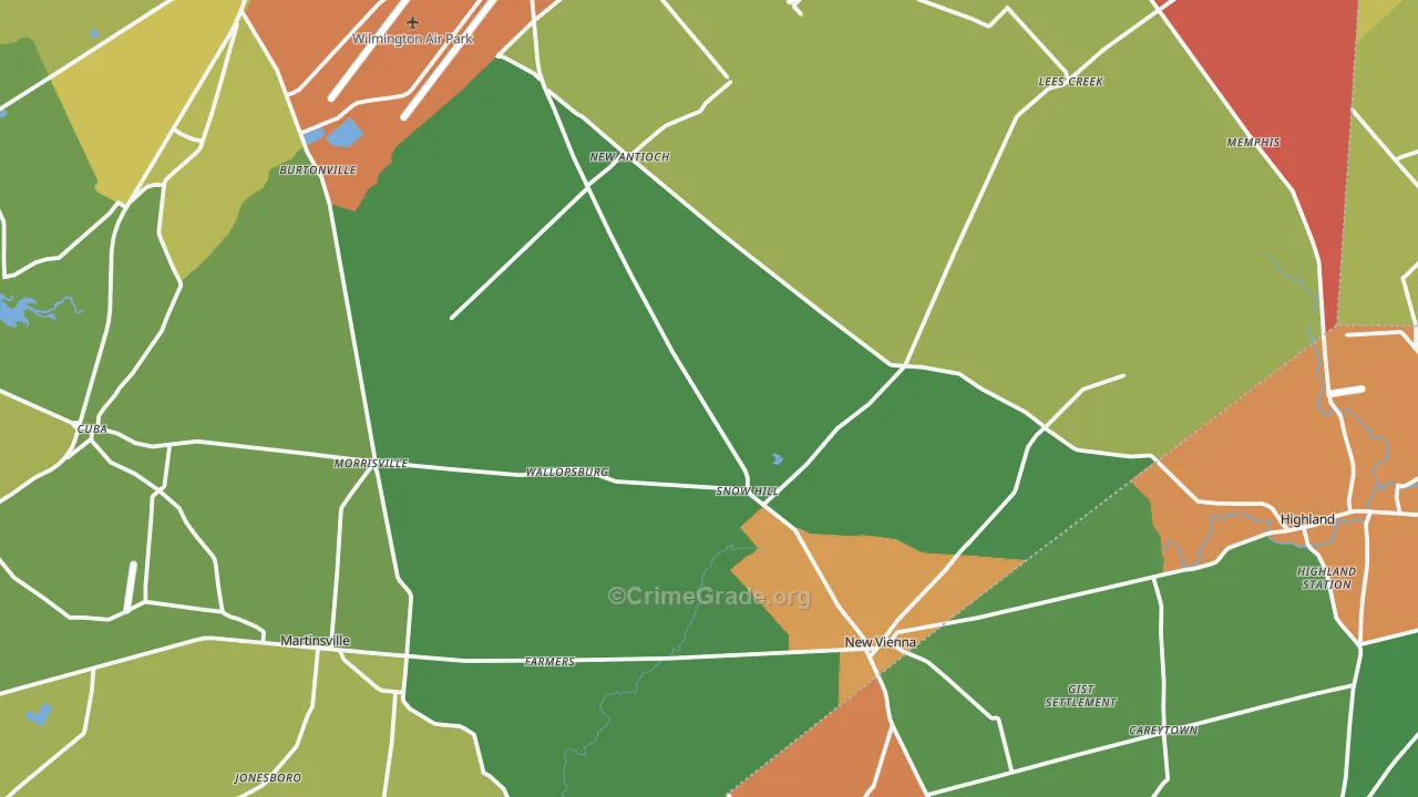 Jonesboro, OH Map of Assault Rates