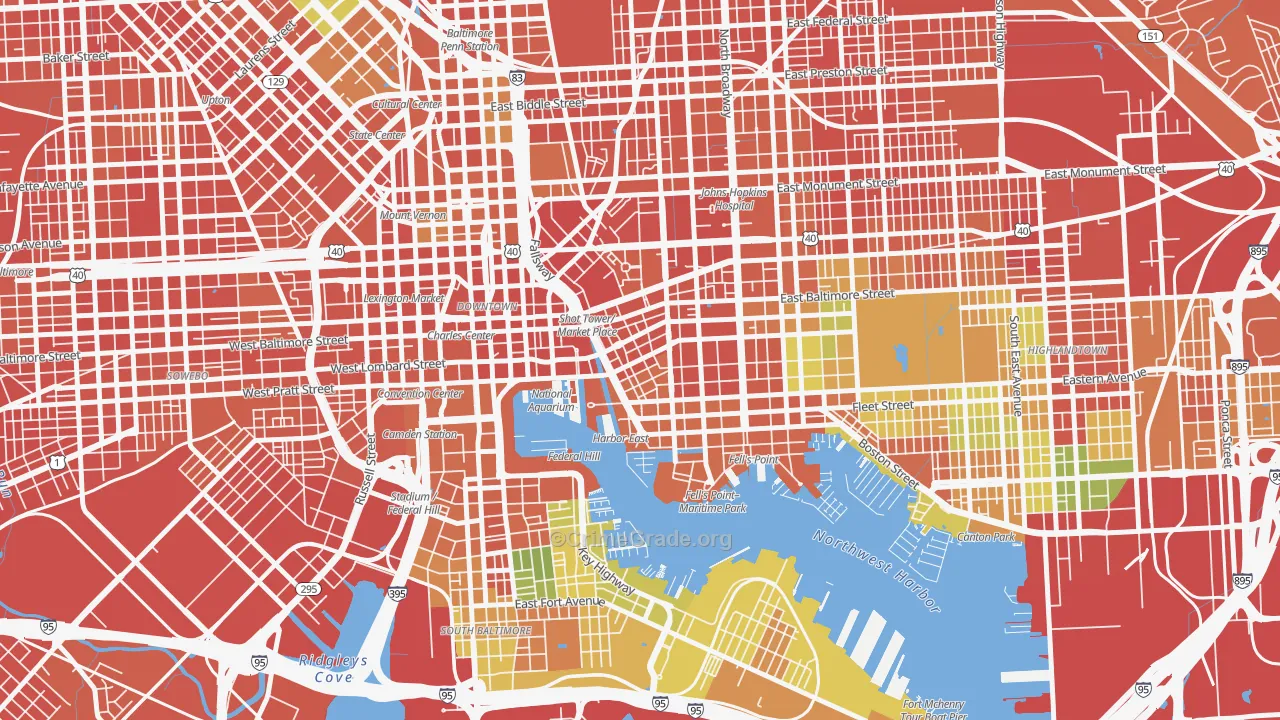 Jonestown, Baltimore, MD Map of Assault Rates