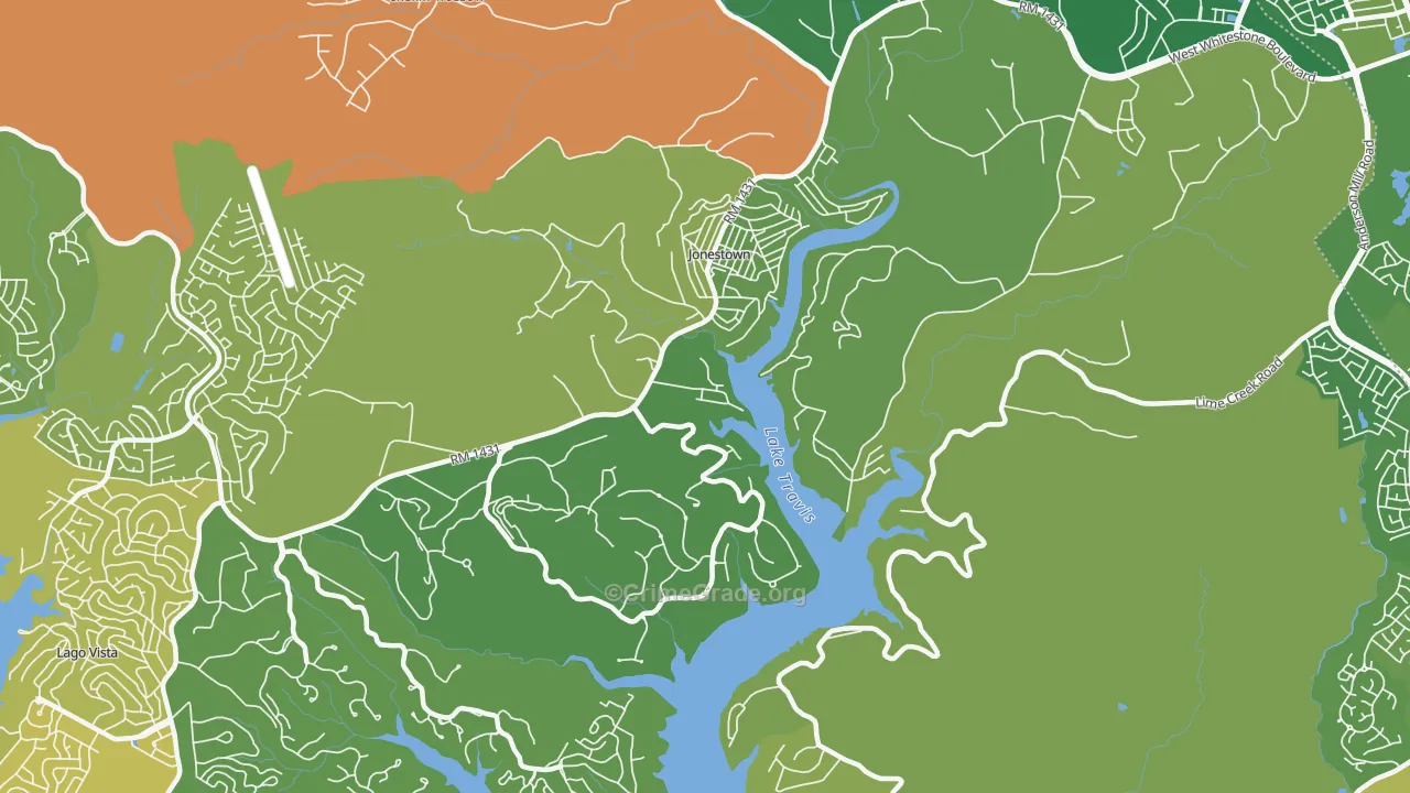 Jonestown, TX Map of Assault Rates