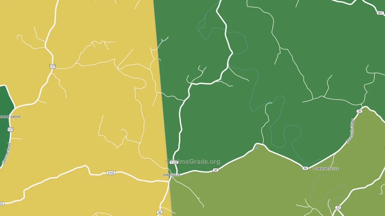 Jonesville, KY Map of Assault Rates