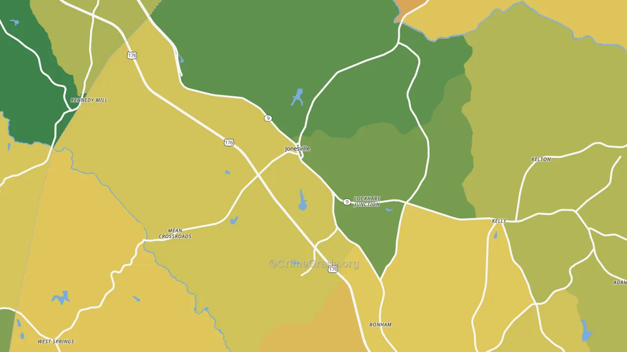 Jonesville, SC Map of Assault Rates