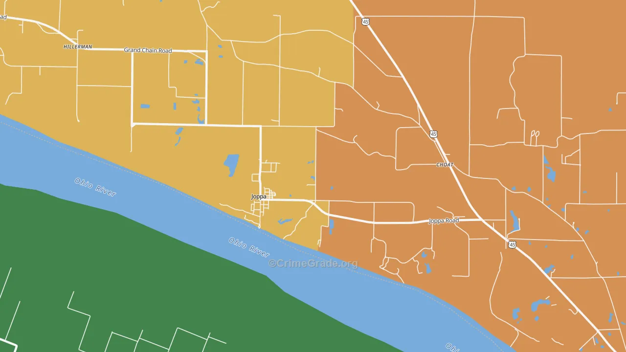 Joppa, IL Map of Assault Rates