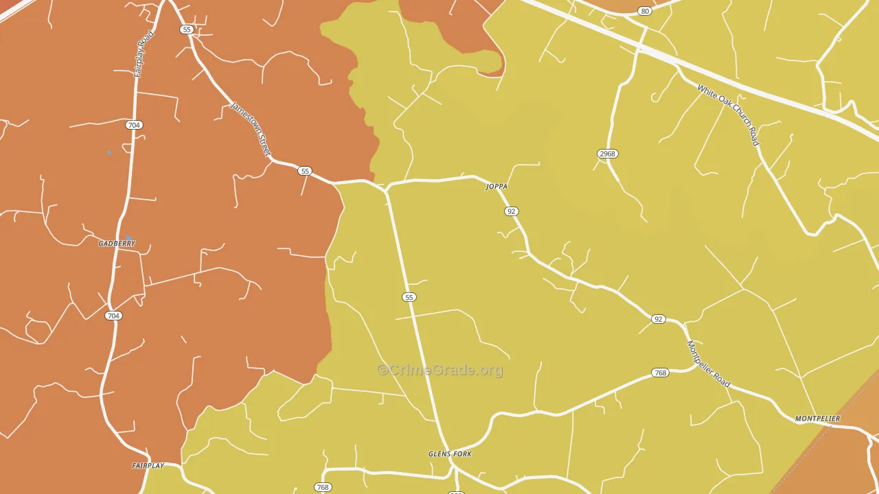 Joppa, KY Map of Assault Rates