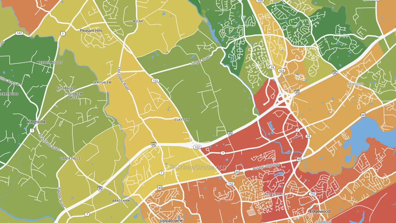Joppa, MD Map of Assault Rates