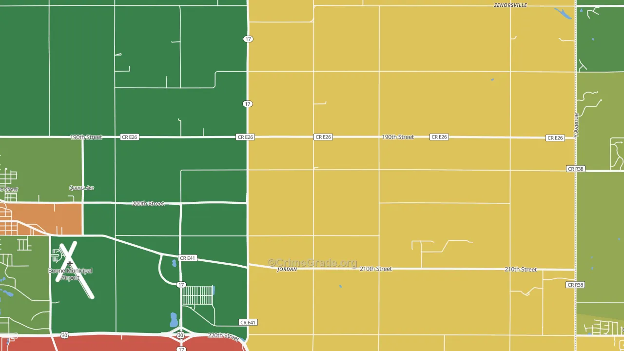 Jordan, IA Map of Assault Rates