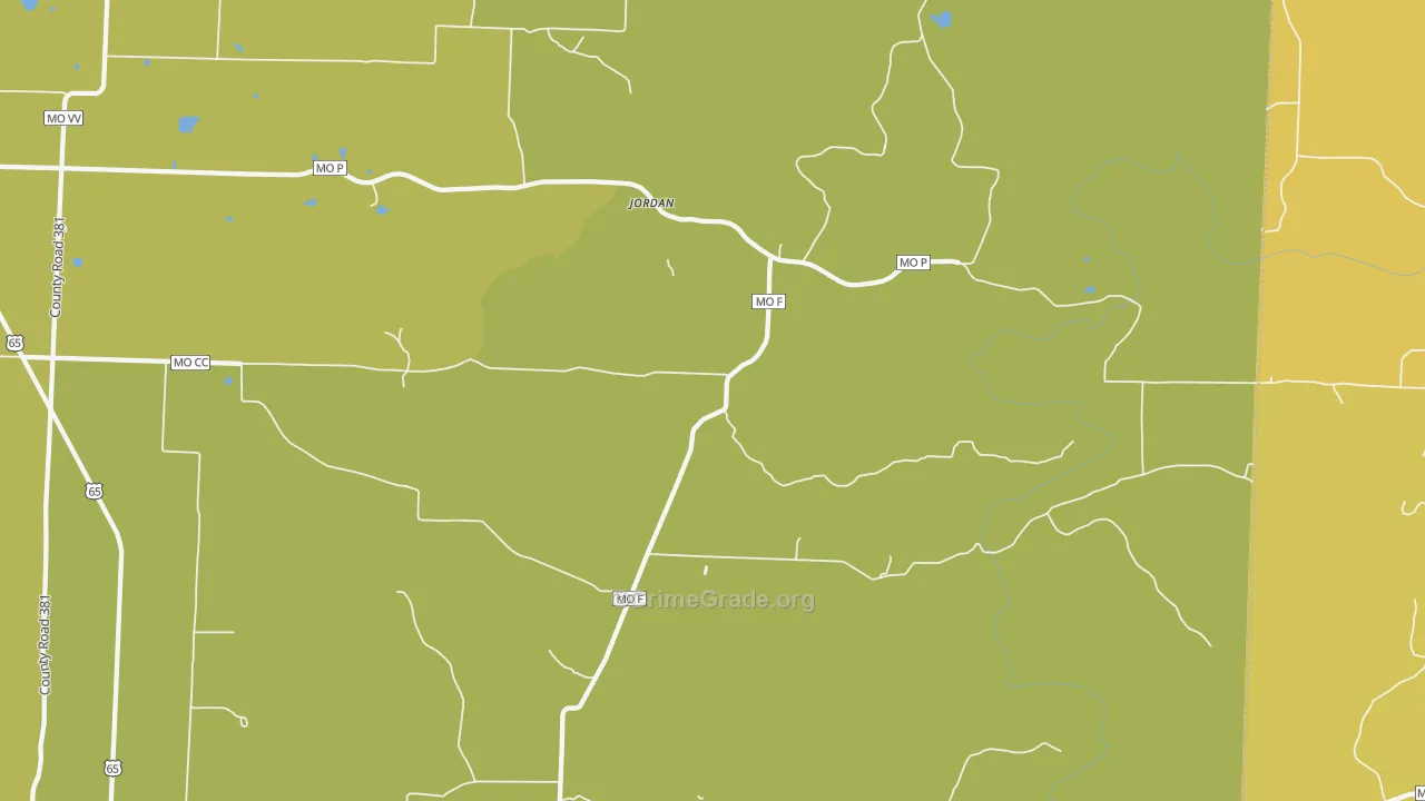 Jordan, MO Map of Assault Rates