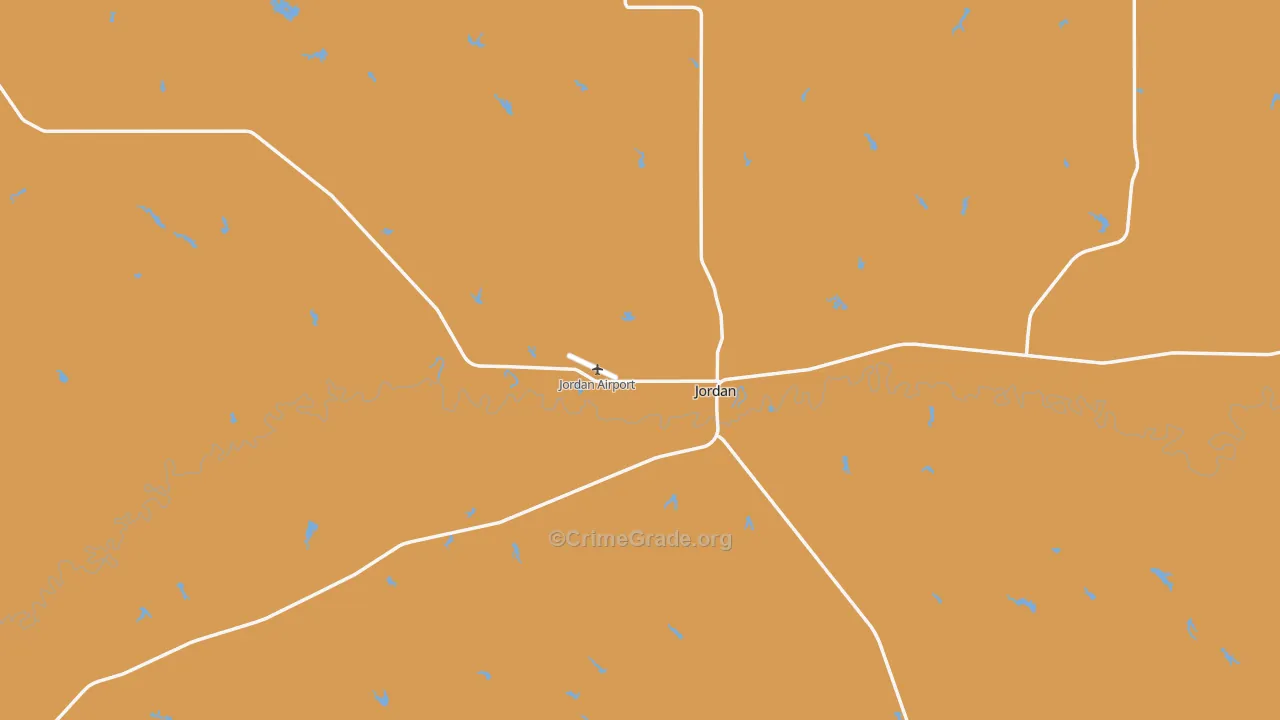 Jordan, MT Map of Assault Rates