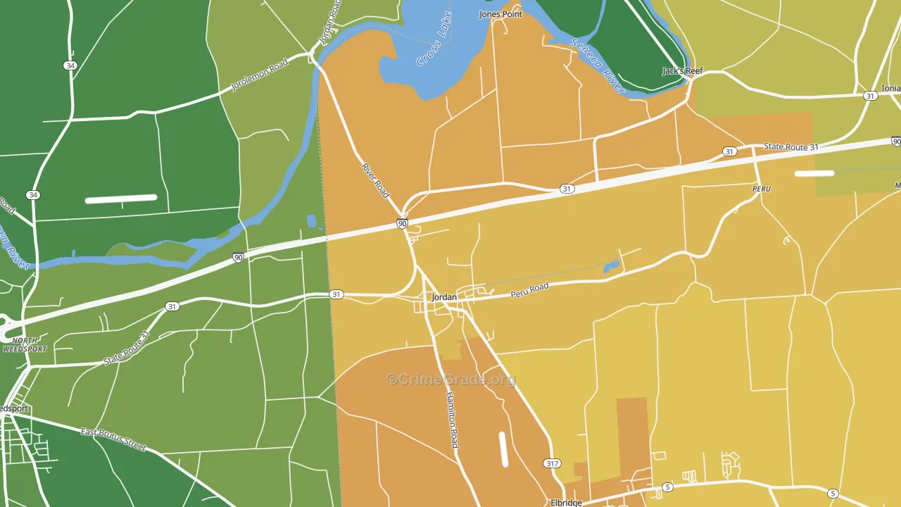 Jordan, NY Map of Assault Rates