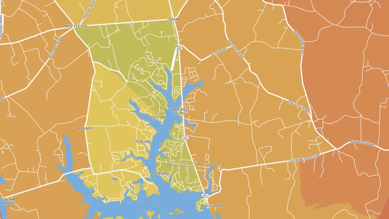 Jordan, SC Map of Assault Rates