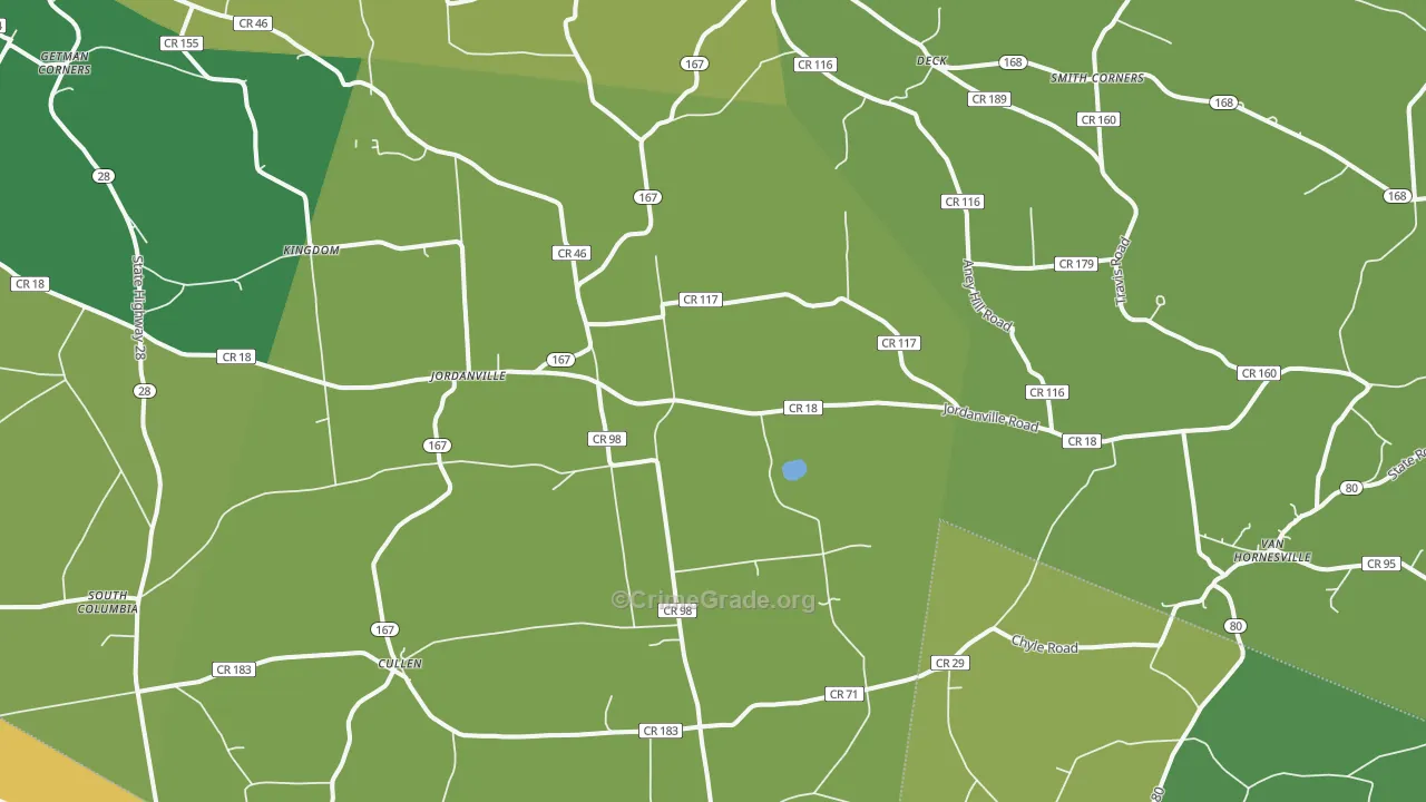 Jordanville, NY Map of Assault Rates