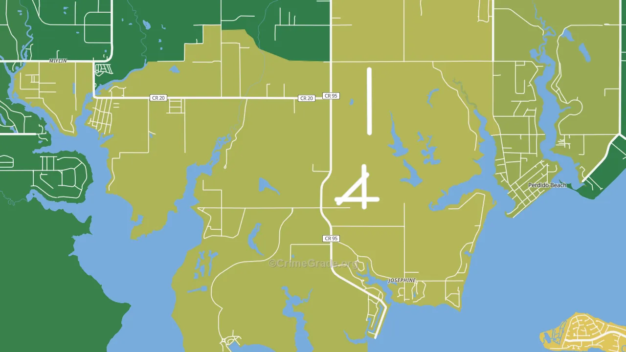 Josephine, AL Map of Assault Rates