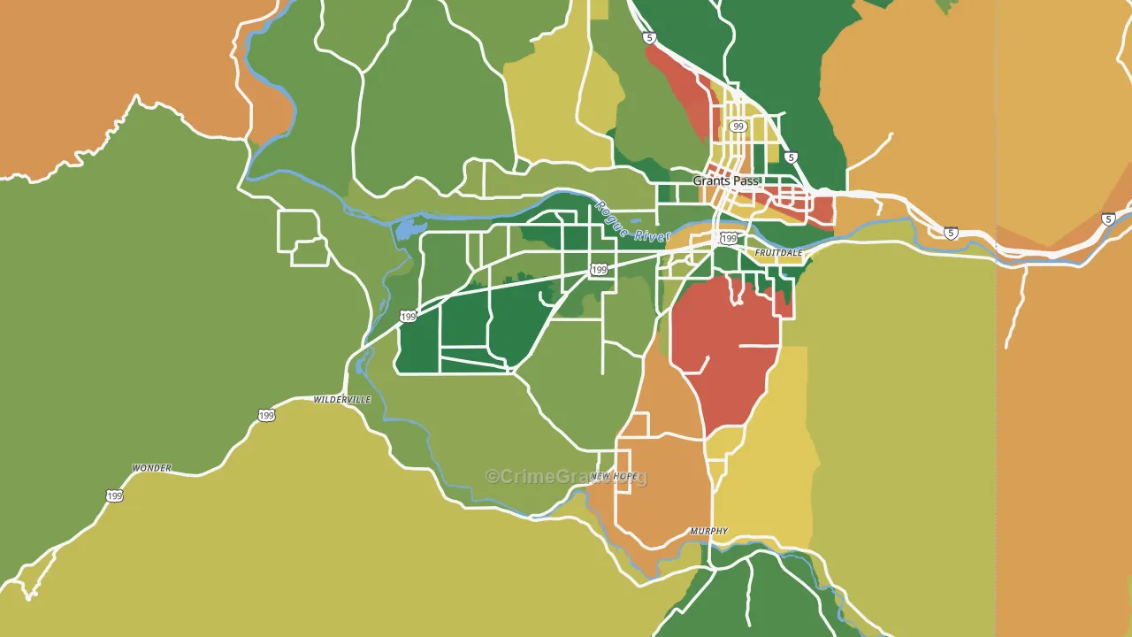 Josephine County, OR Map of Assault Rates