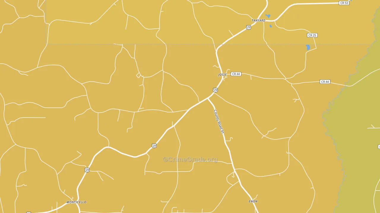 Josie, AL Map of Assault Rates