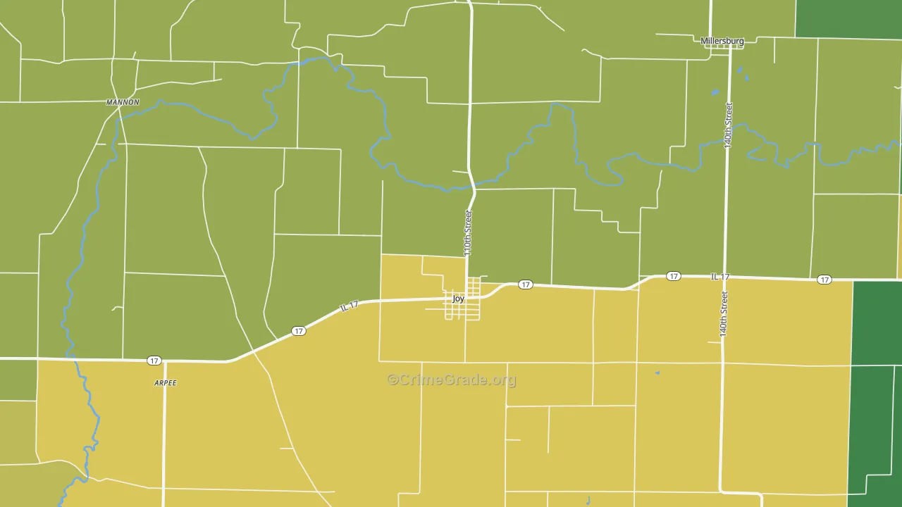 Joy, IL Map of Assault Rates