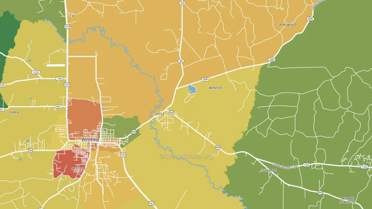 Joyce, LA Map of Assault Rates