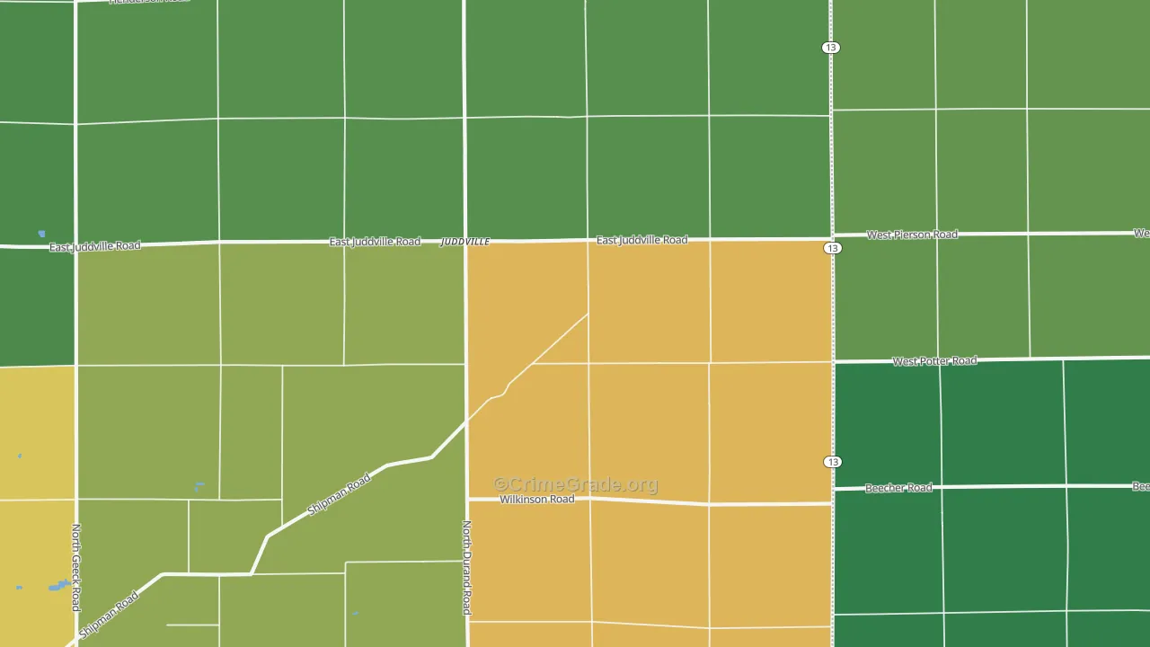 Juddville, MI Map of Assault Rates