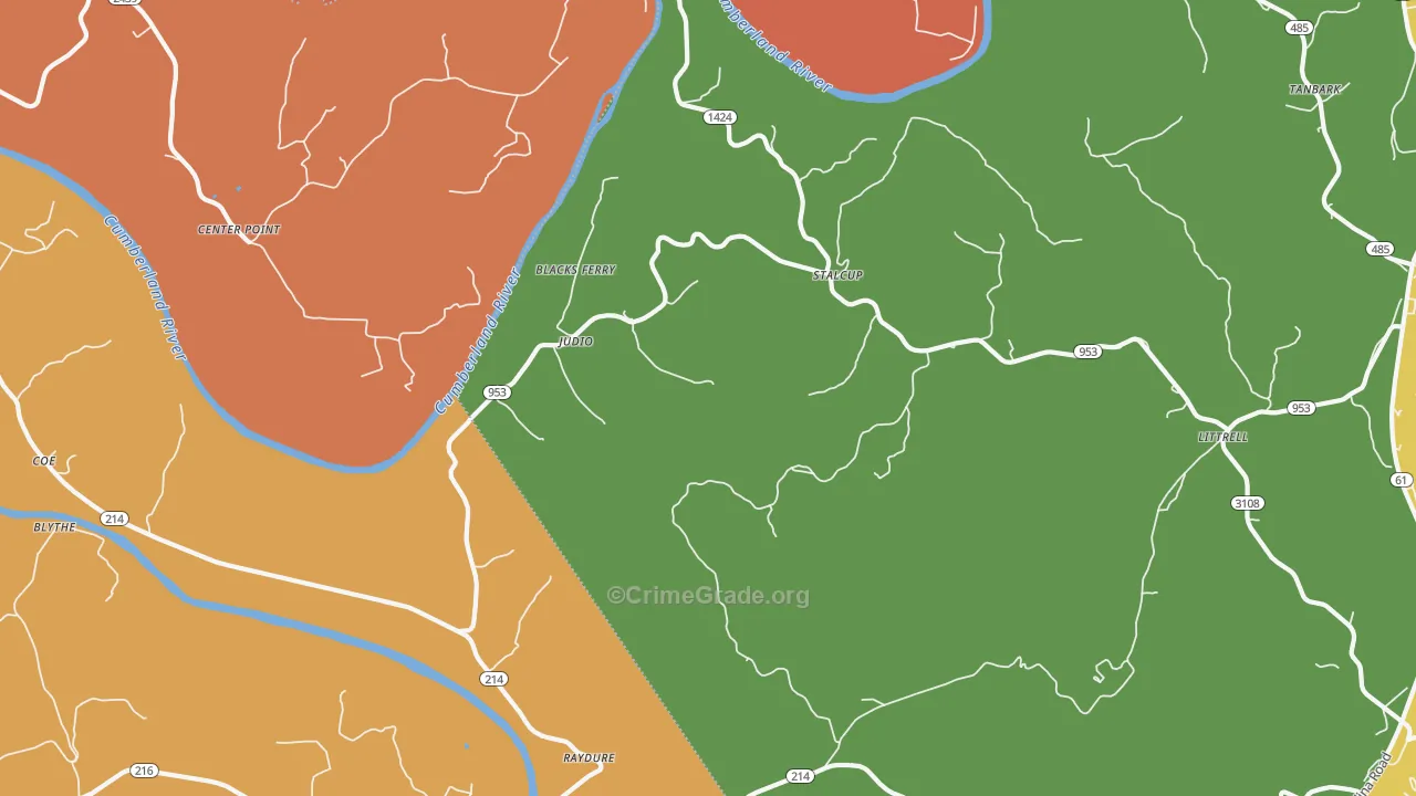 Judio, KY Map of Assault Rates