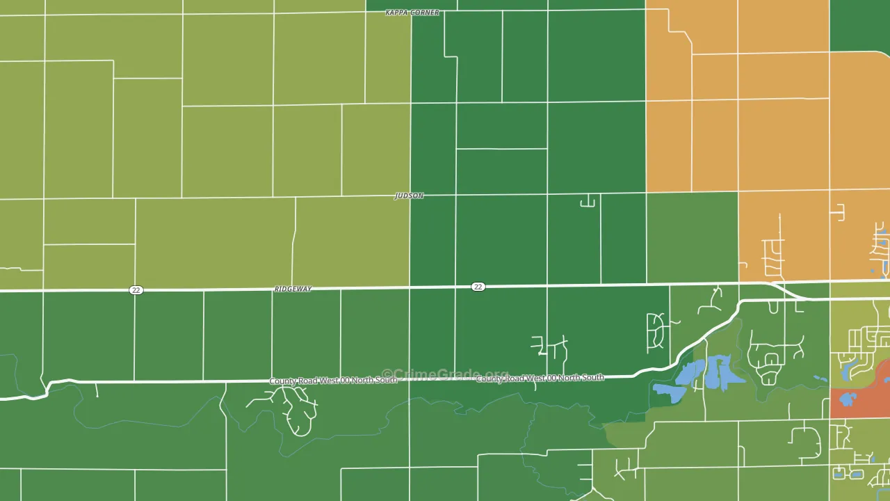 Judson, IN Map of Assault Rates