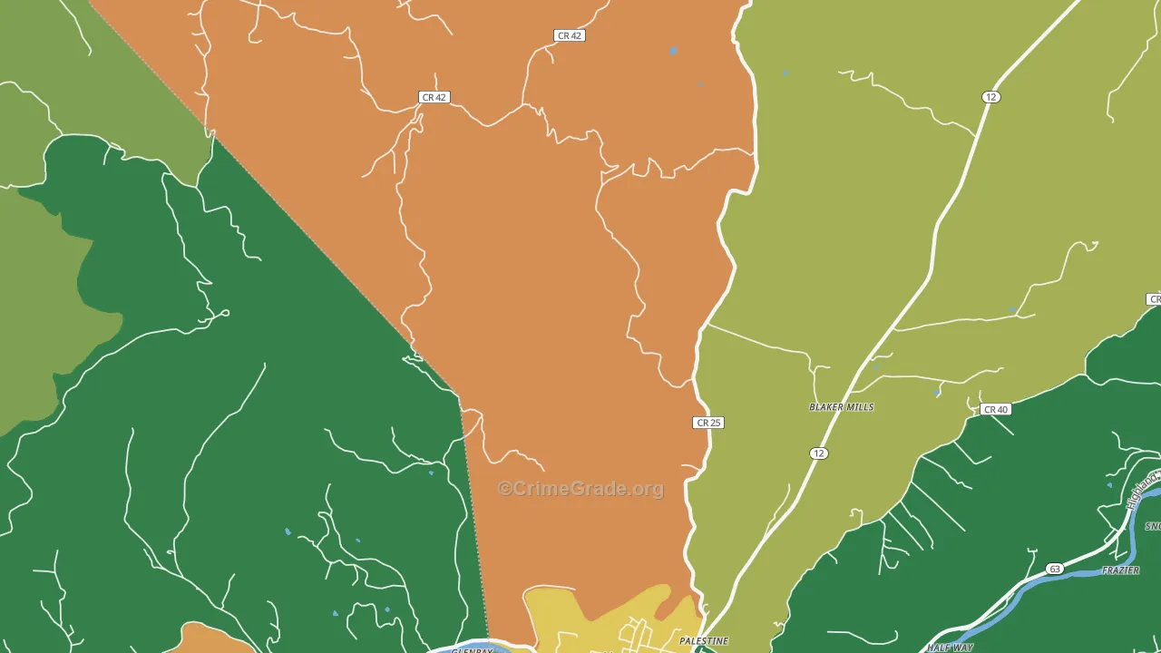 Judson, WV Map of Assault Rates