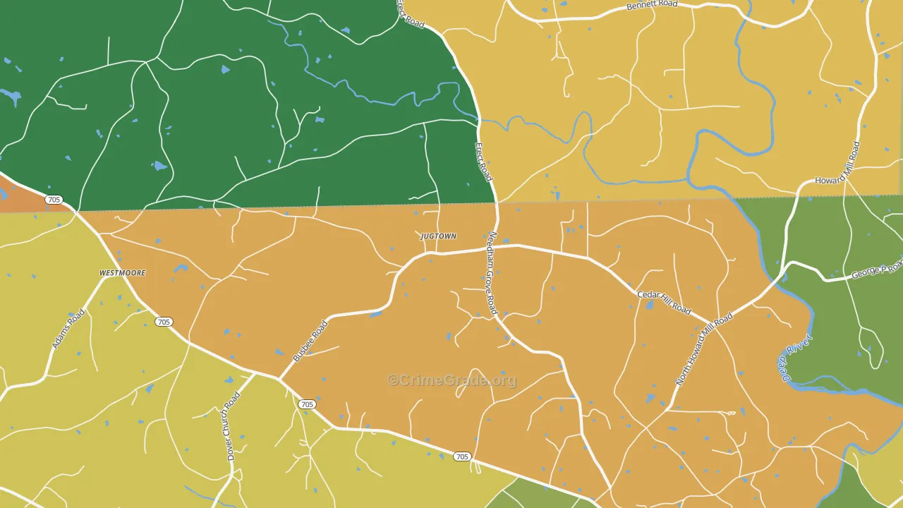 Jugtown, NC Map of Assault Rates
