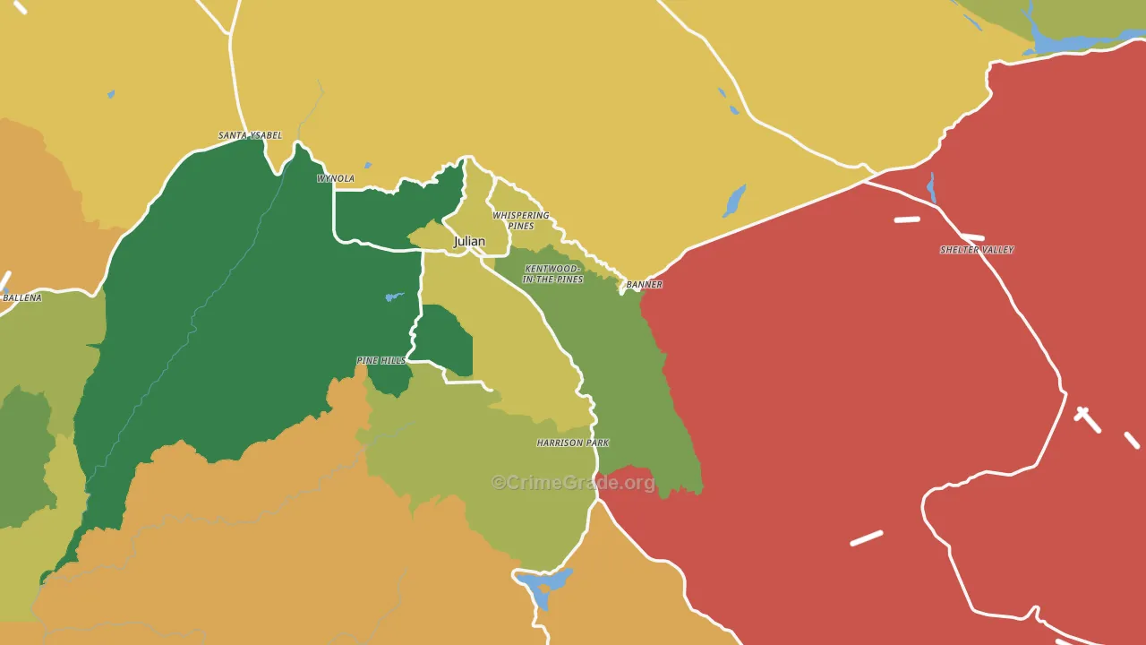 Julian, CA Map of Assault Rates