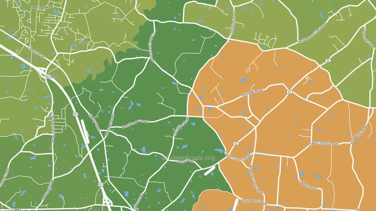 Julian, NC Map of Assault Rates