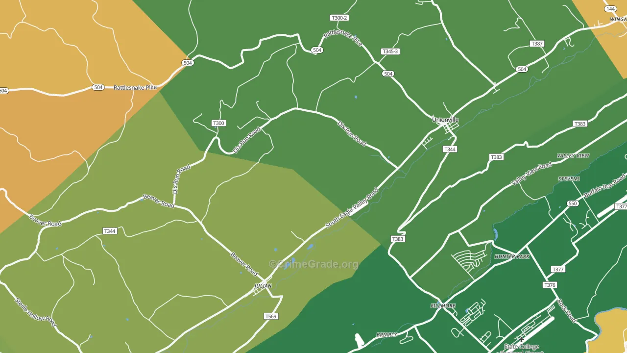 Julian, PA Map of Assault Rates