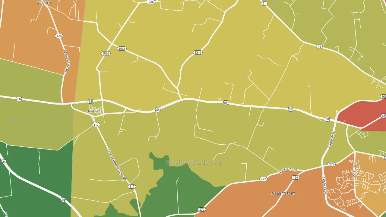 Julien, KY Map of Assault Rates